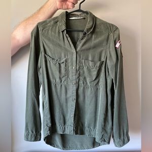 Military green Zara boyfriend shirt